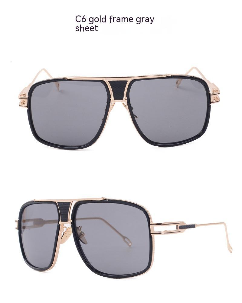 Men's Women's Sunglasses Fashion Vintage With Large Rims Metal Gradient