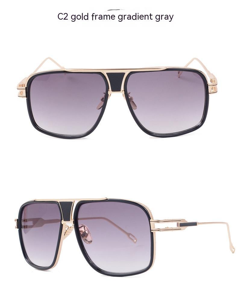 Men's Women's Sunglasses Fashion Vintage With Large Rims Metal Gradient