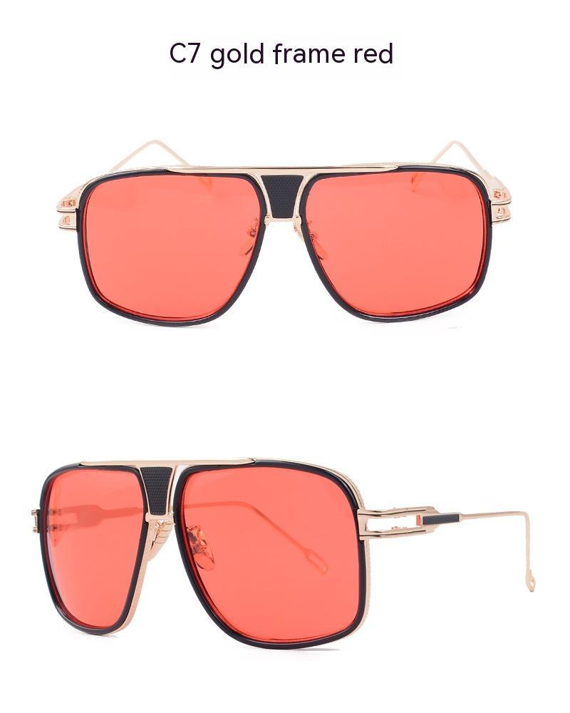 Men's Women's Sunglasses Fashion Vintage With Large Rims Metal Gradient