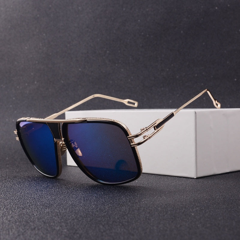 Men's Women's Sunglasses Fashion Vintage With Large Rims Metal Gradient