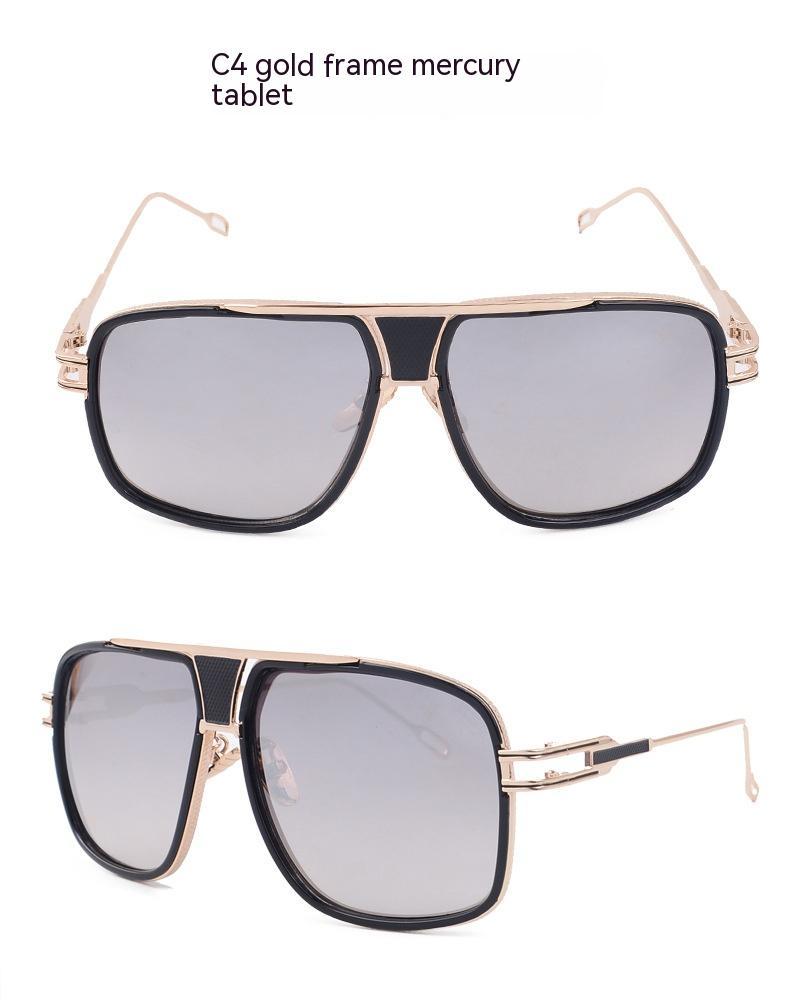 Men's Women's Sunglasses Fashion Vintage With Large Rims Metal Gradient