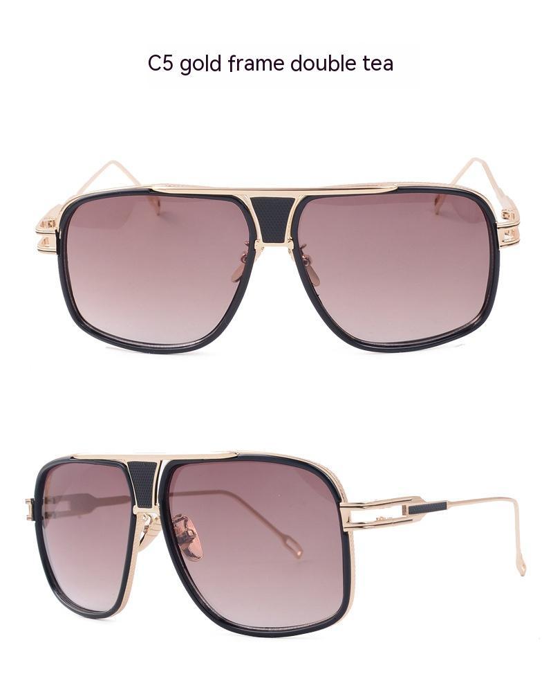 Men's Women's Sunglasses Fashion Vintage With Large Rims Metal Gradient