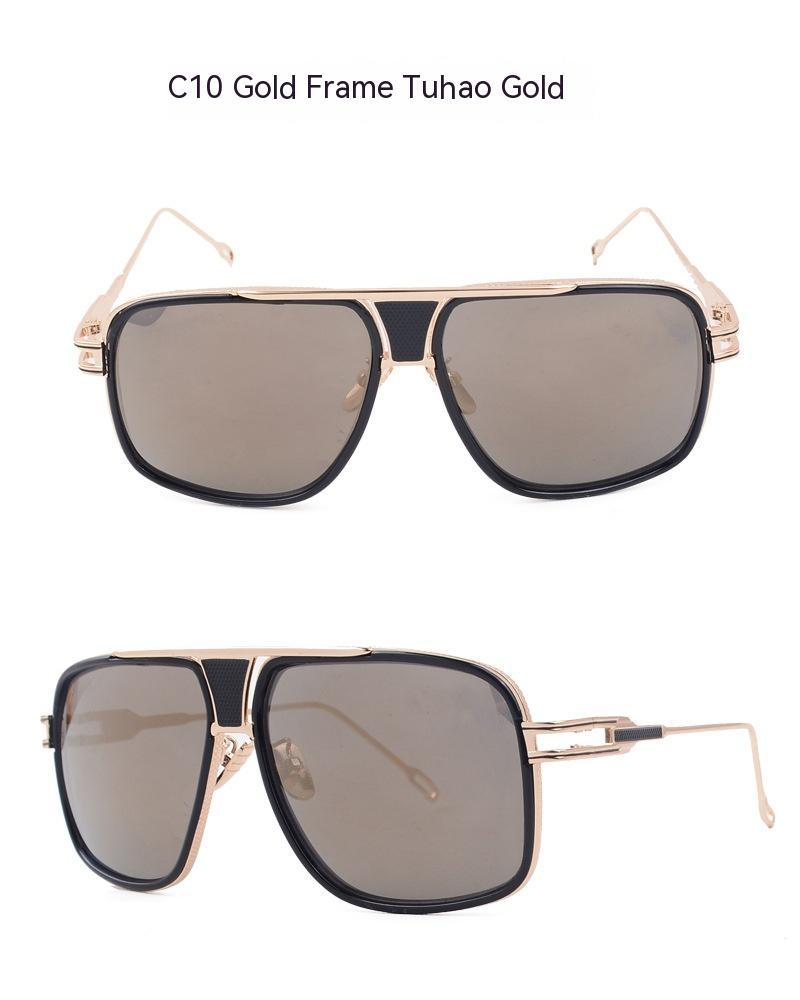 Men's Women's Sunglasses Fashion Vintage With Large Rims Metal Gradient