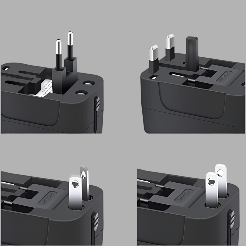 Travel Adapter With USB C, Universal All In One Worldwide Travel Adapter Power Converters Wall Charger AC Power Plug Adapter USB Type C Charging For USA EU UK AUS