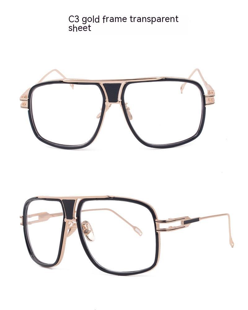 Men's Women's Sunglasses Fashion Vintage With Large Rims Metal Gradient